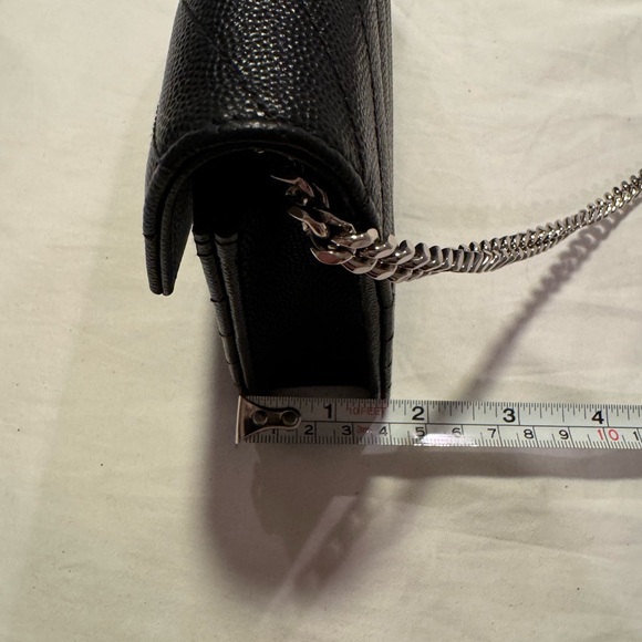 Saint Laurent Small YSL Flap Cassandre Matelassé Chain Wallet ⭐️AUTHENTIC - Picture 6 of 10
